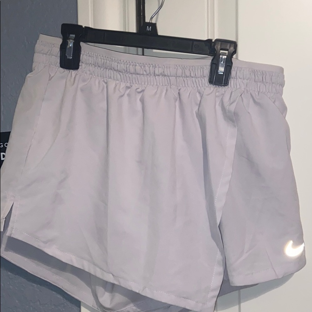White Nike Running Shorts